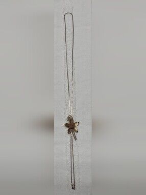 Lariat Goldtone Rose Slide Necklace